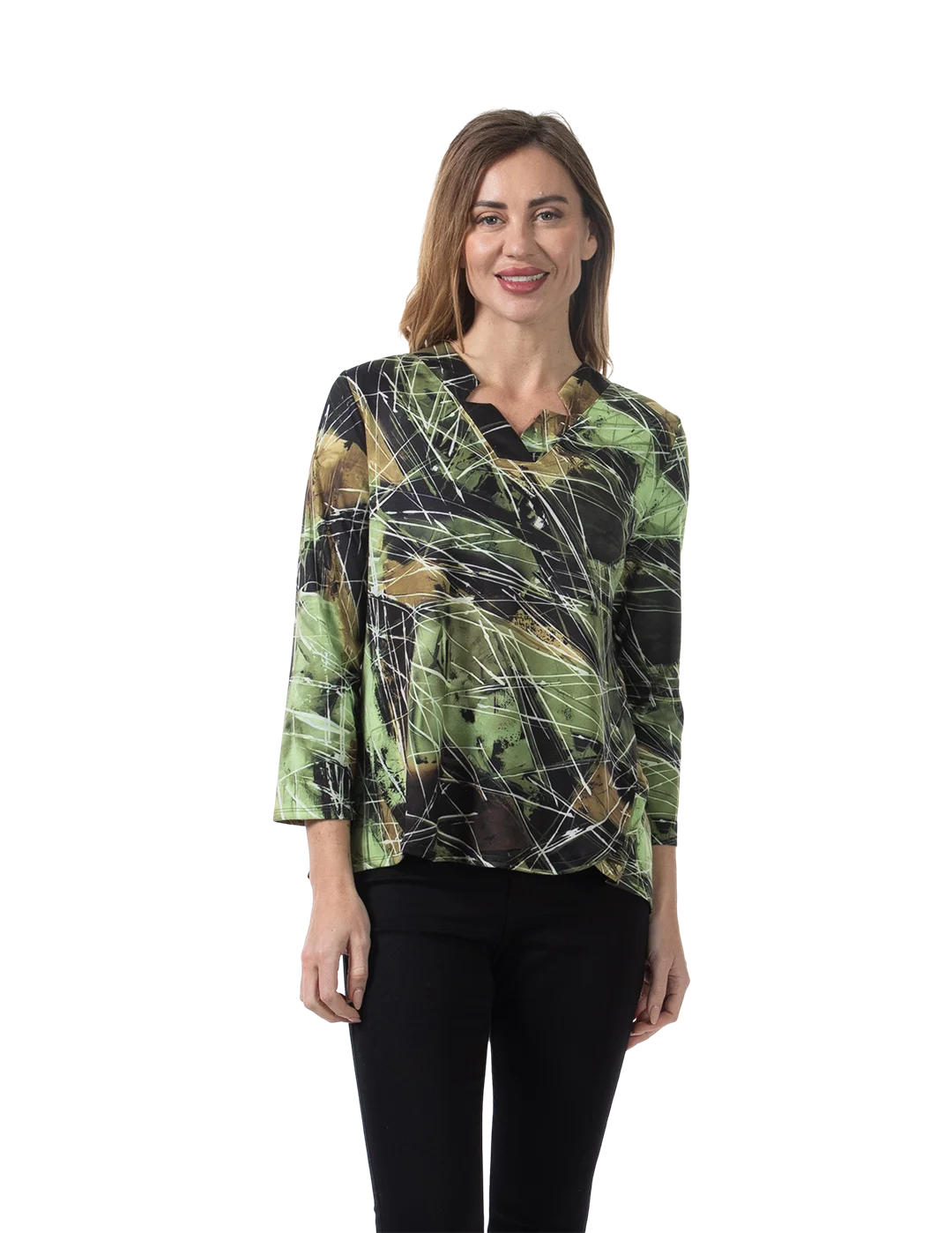 Malia Knit Top Avocado - Front View