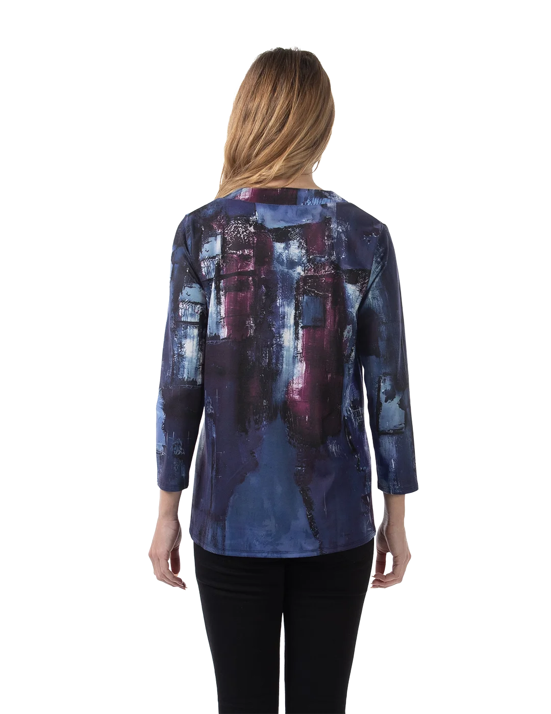Malia Knit Top Navy - Back View