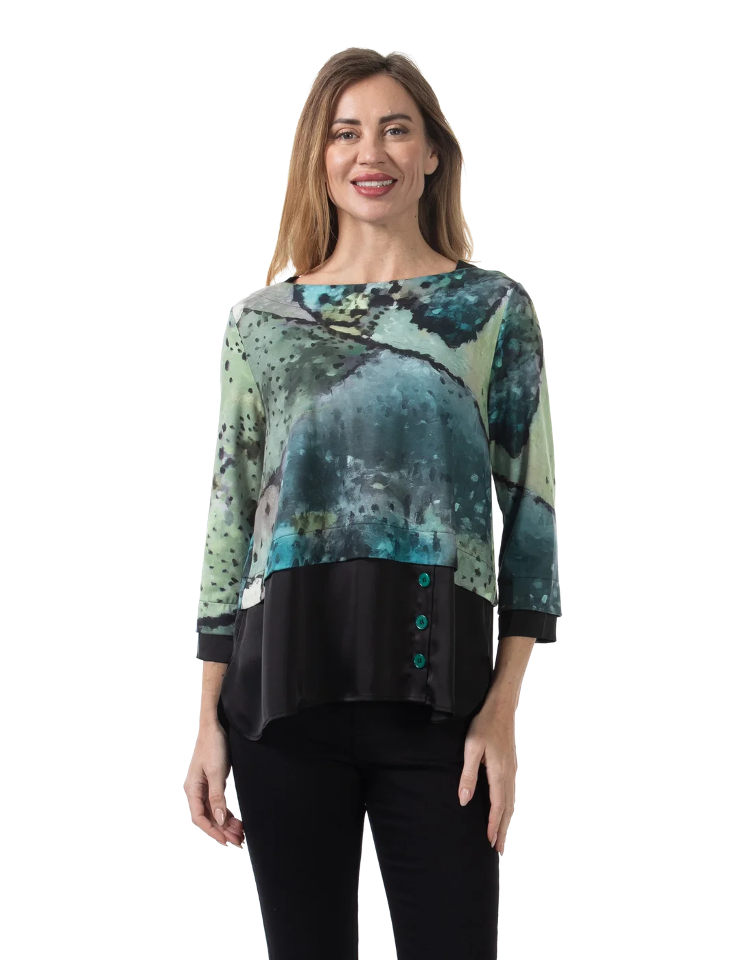 Estella Knit Top Cilantro - Front View