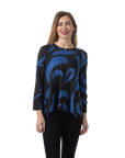 Rebecca Knit Top Blue Iolite - Front View