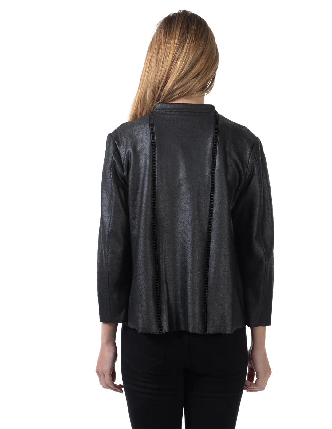 Audrey Ultrasuede Jacket Black - Back View