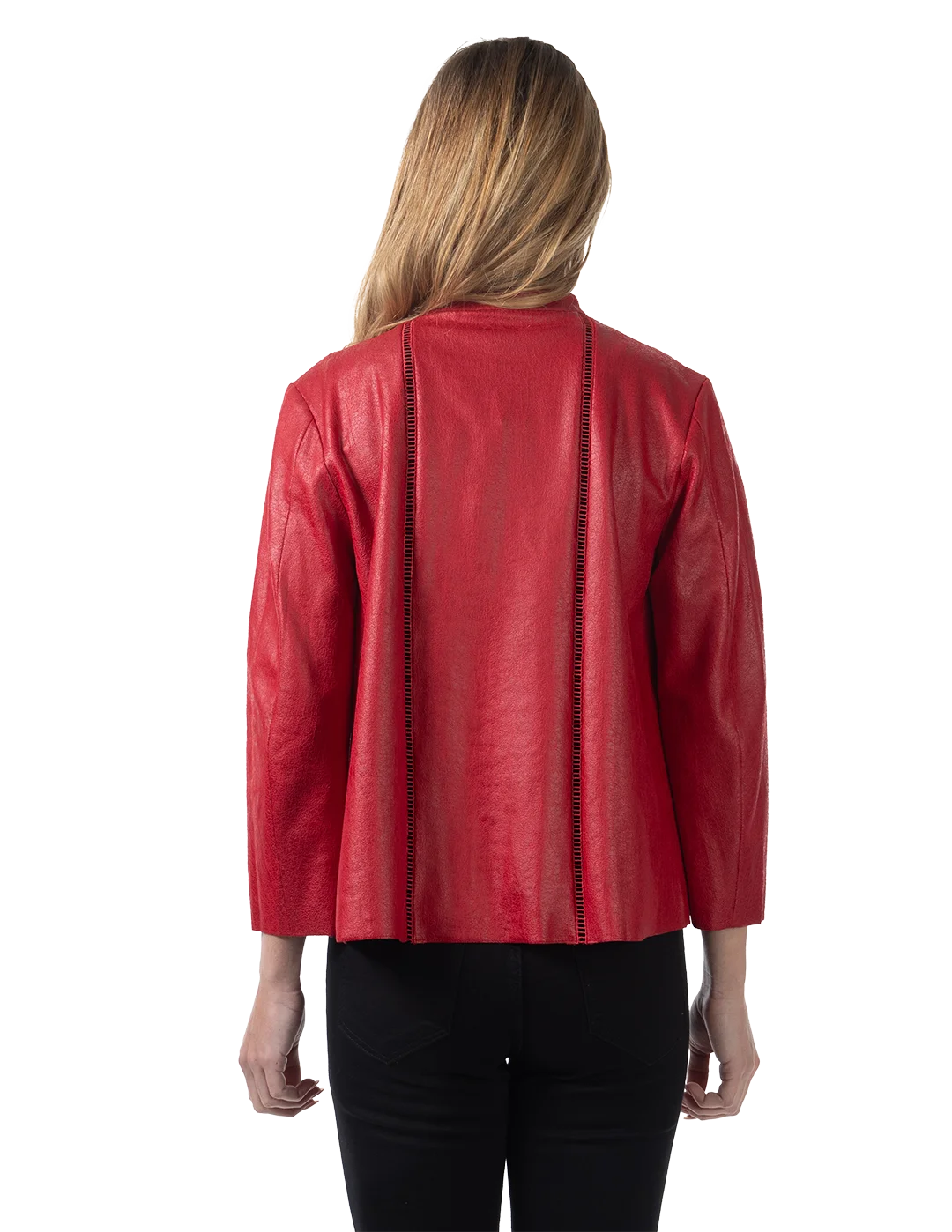 Audrey Ultrasuede Jacket Red - Back View