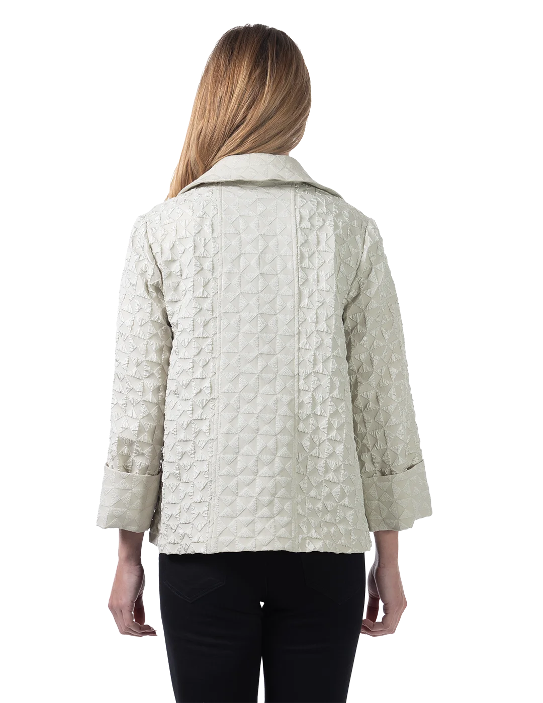 Sara Pucker Jacket Overcast - Back View