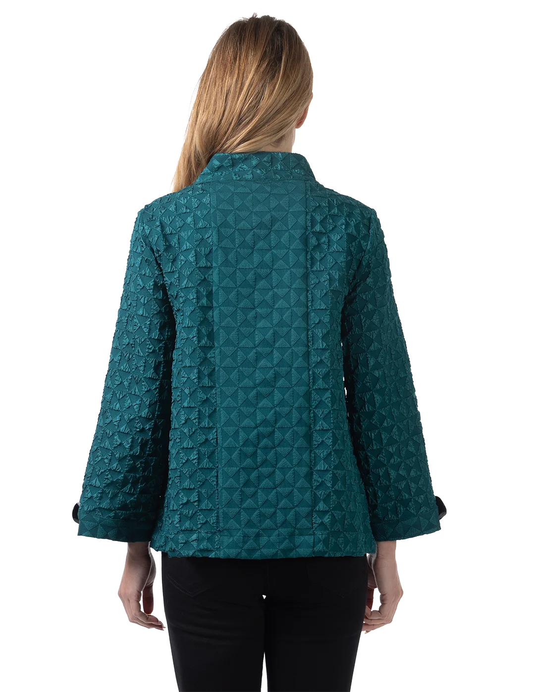 Zoey Pucker Jacket Deep Teal - Back View