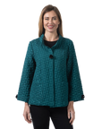 Zoey Pucker Jacket Deep Teal - Front View