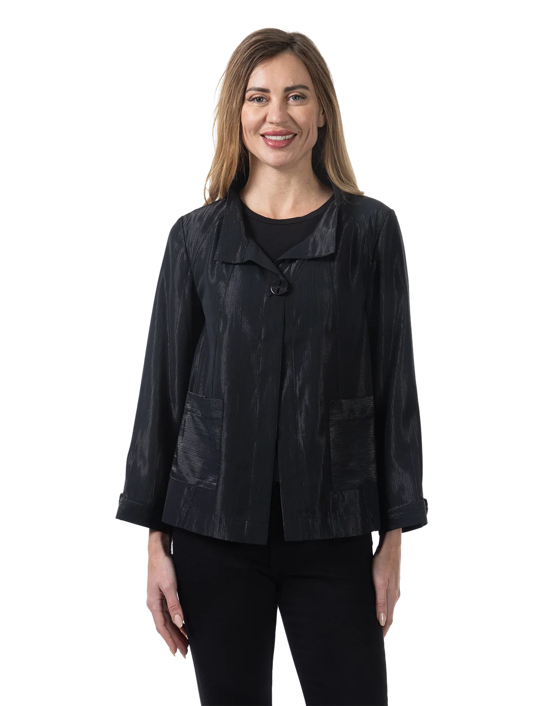 Zoey Mesh Jacket Black - Front View