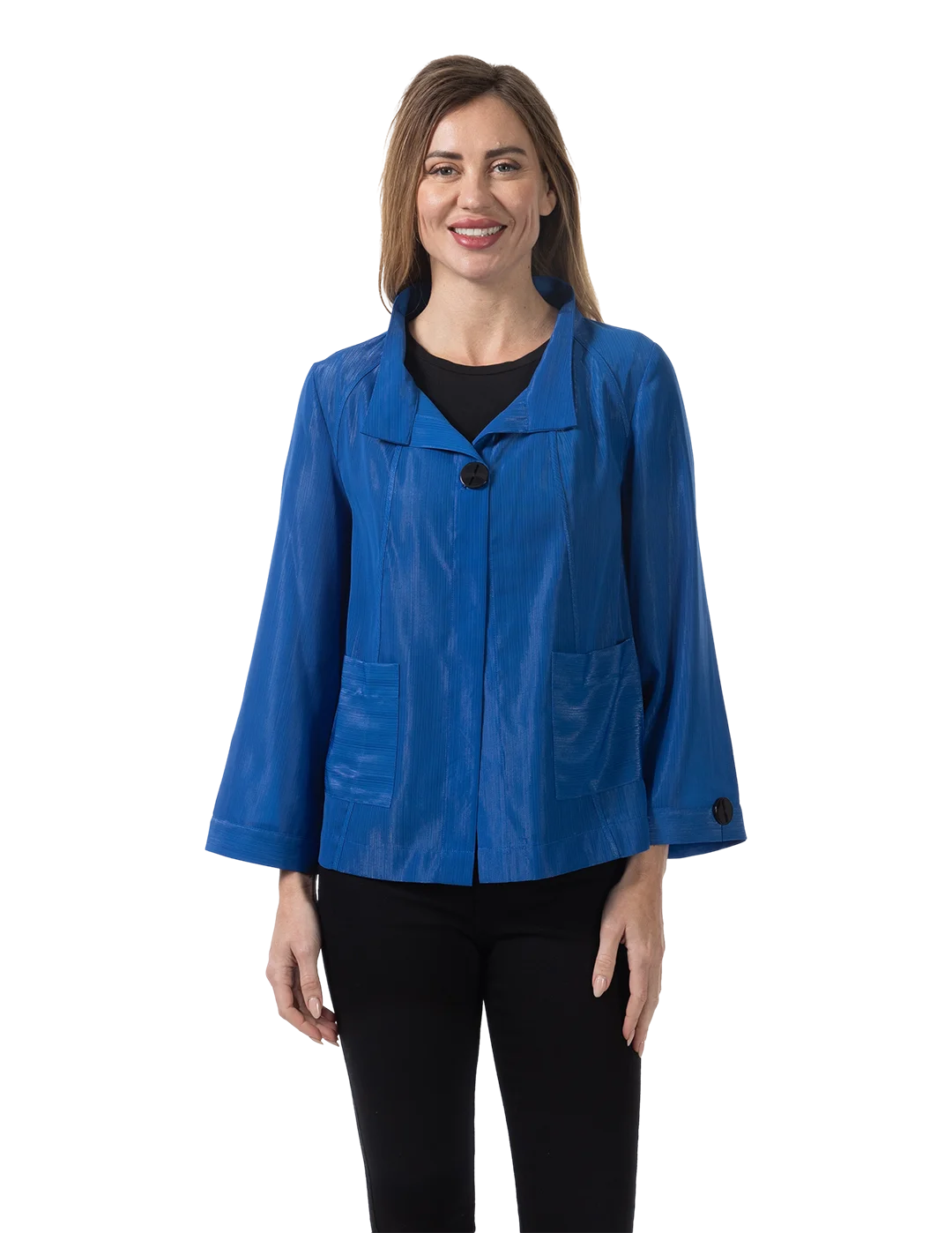 Zoey Mesh Jacket Blue Iolite - Front View