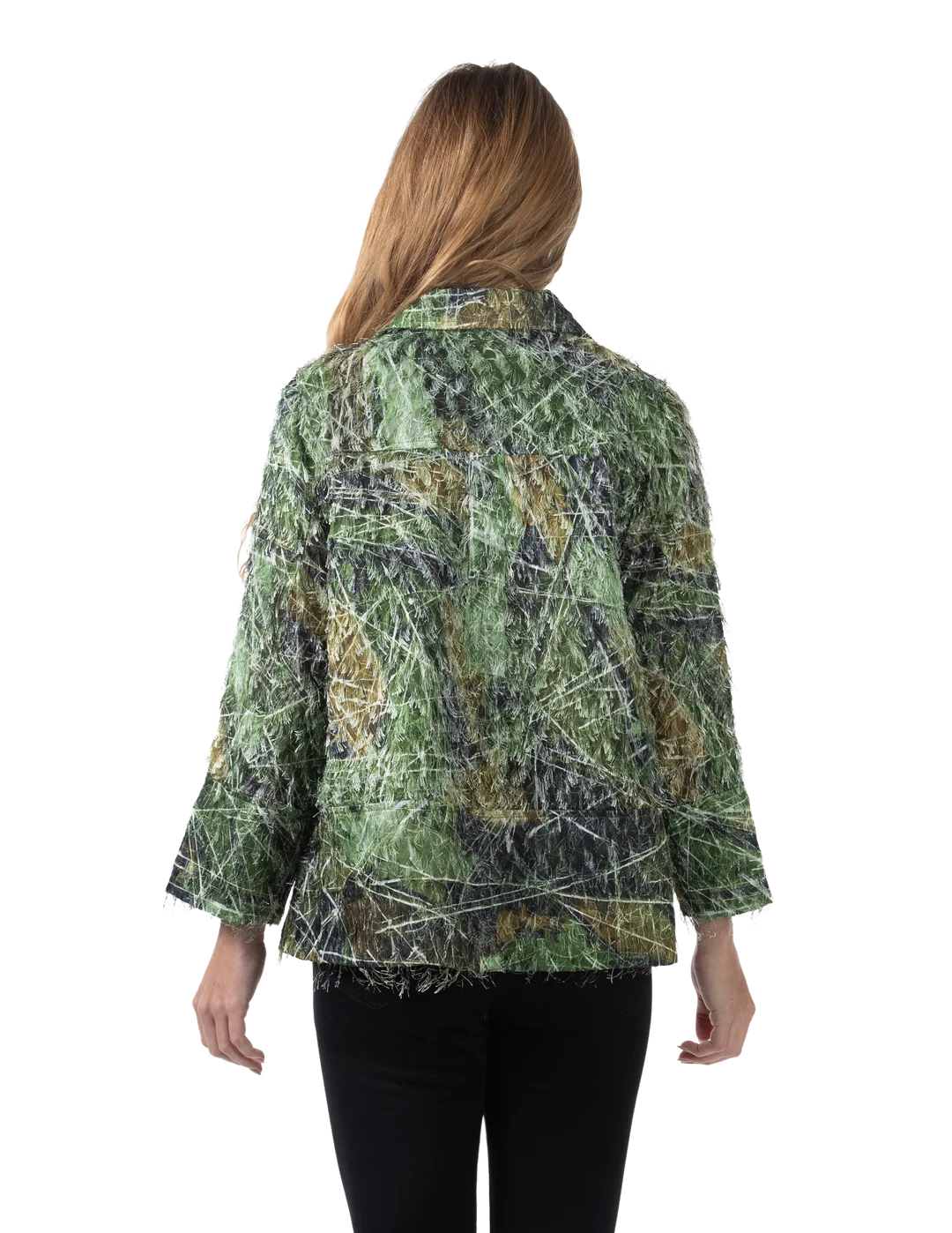 Stella Eyelash Jacket Avocado - Back View
