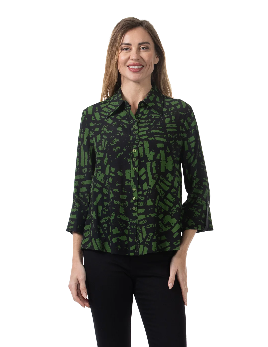 Fiona Blouse Avocado - Front View