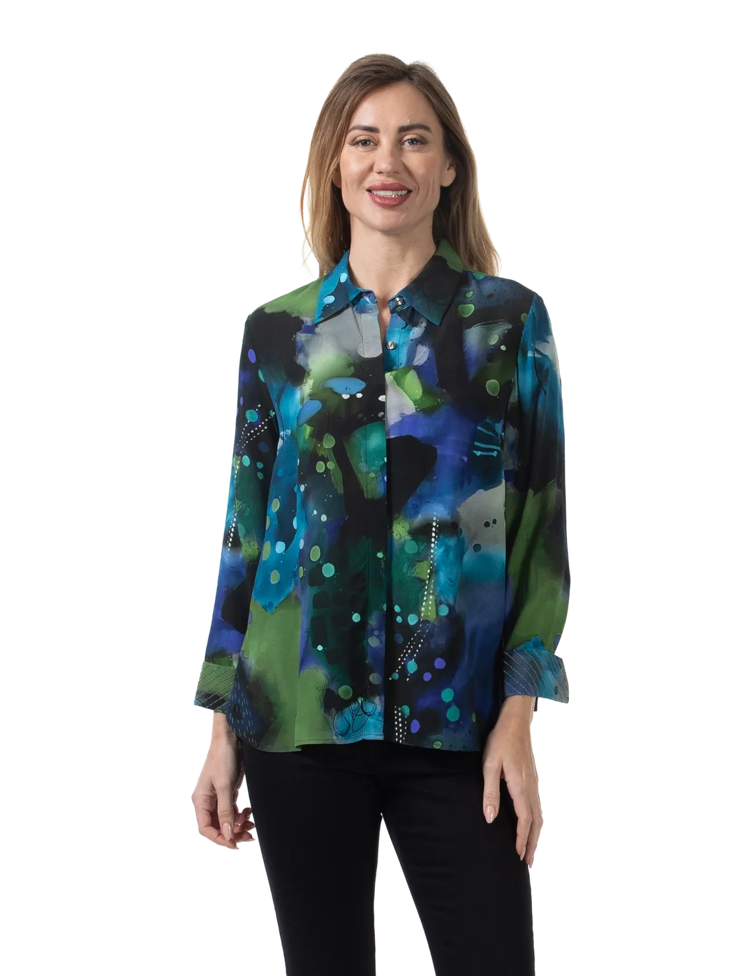 Alisson Blouse Blue - Front View
