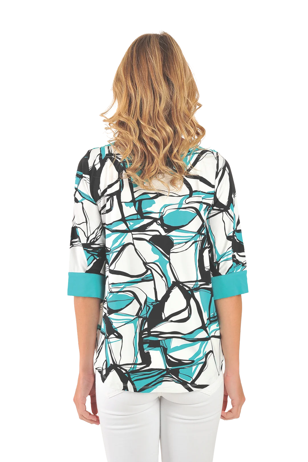 Zuri Knit Top Tropical - Back View