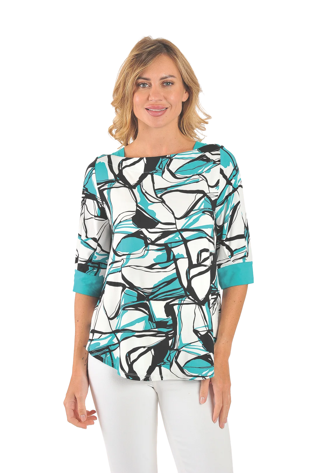 Zuri Knit Top Tropical - Front View