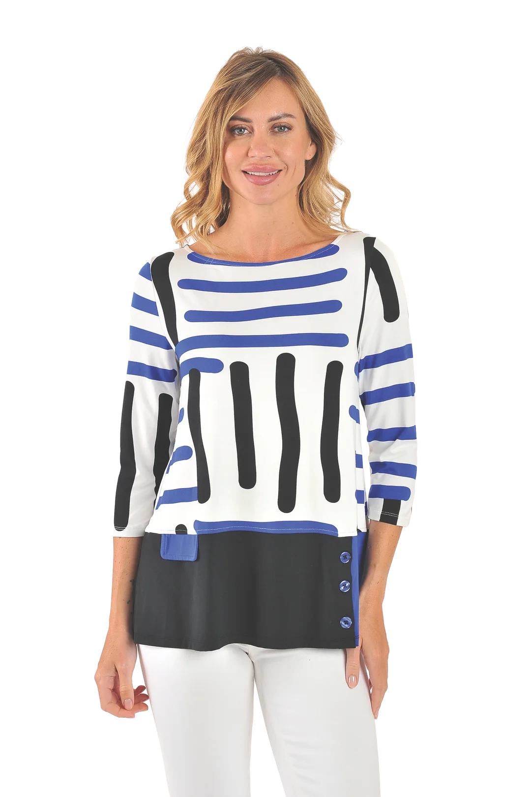 Elle Knit Top Surf - Front View