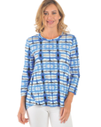 Irene Knit Top Blue - Front View