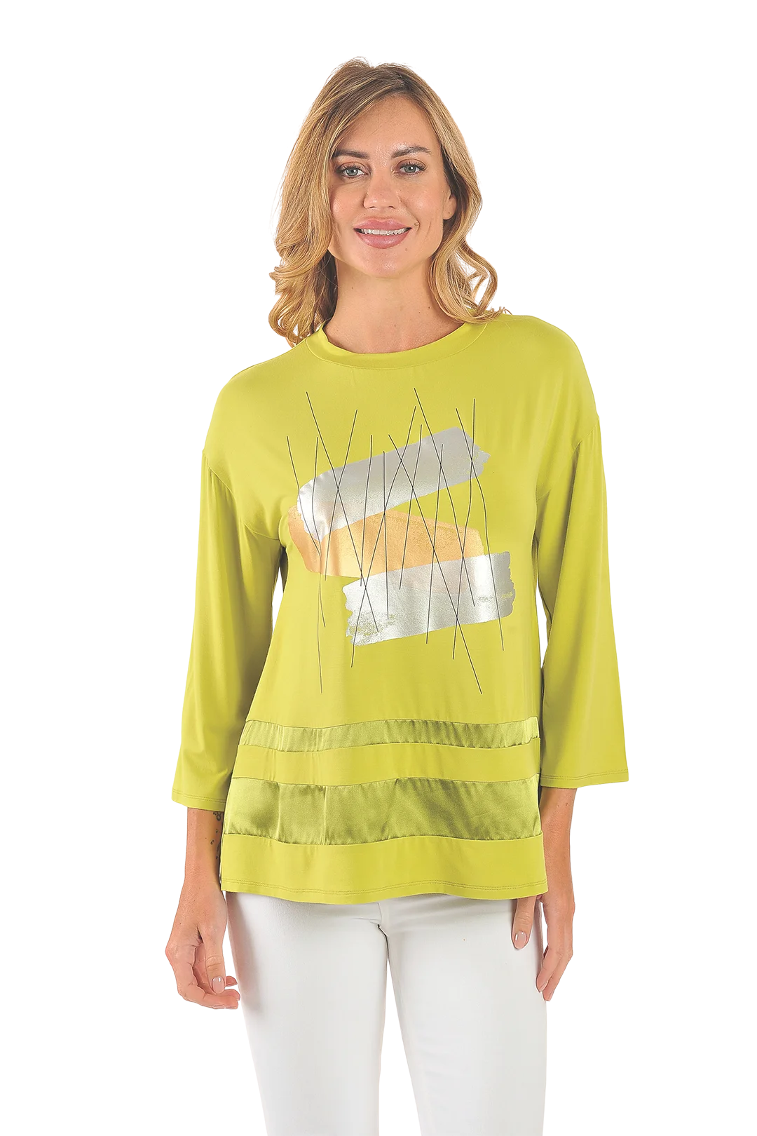 Madison Knit Top Apple  Green - Front View