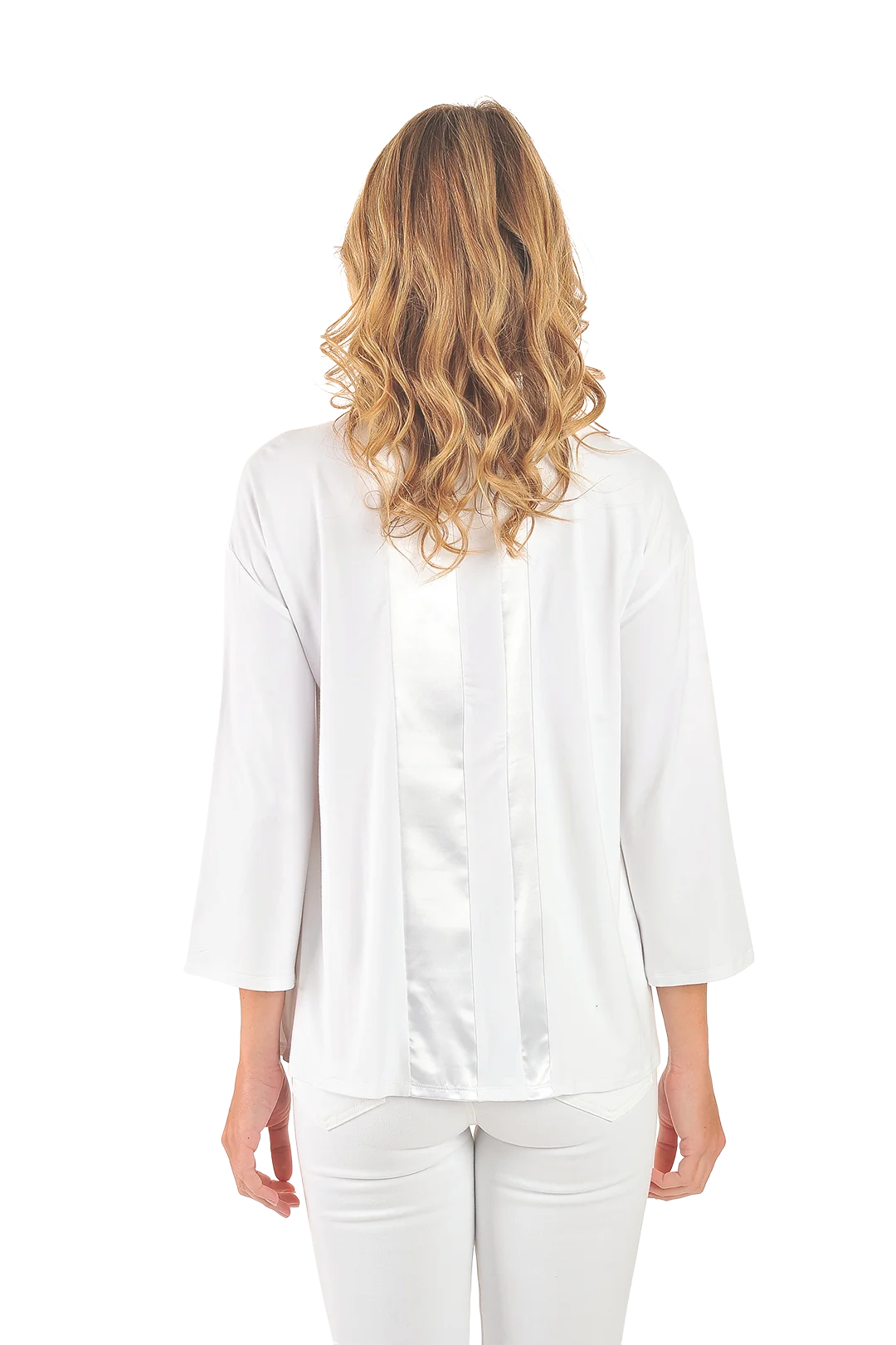 Madison Knit Top White - Back View