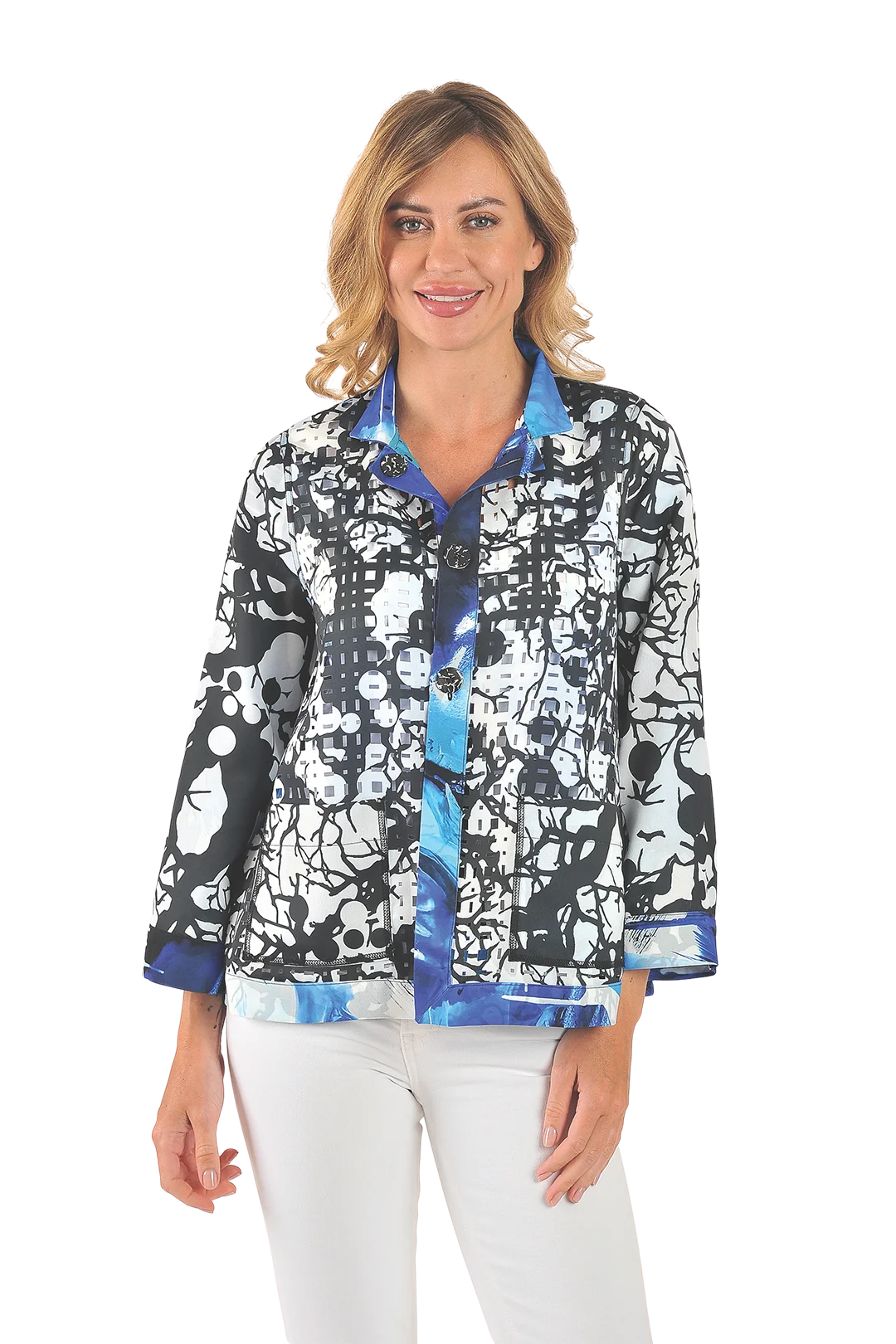 Charlotte Reversible Jacket Blue - Reverse View
