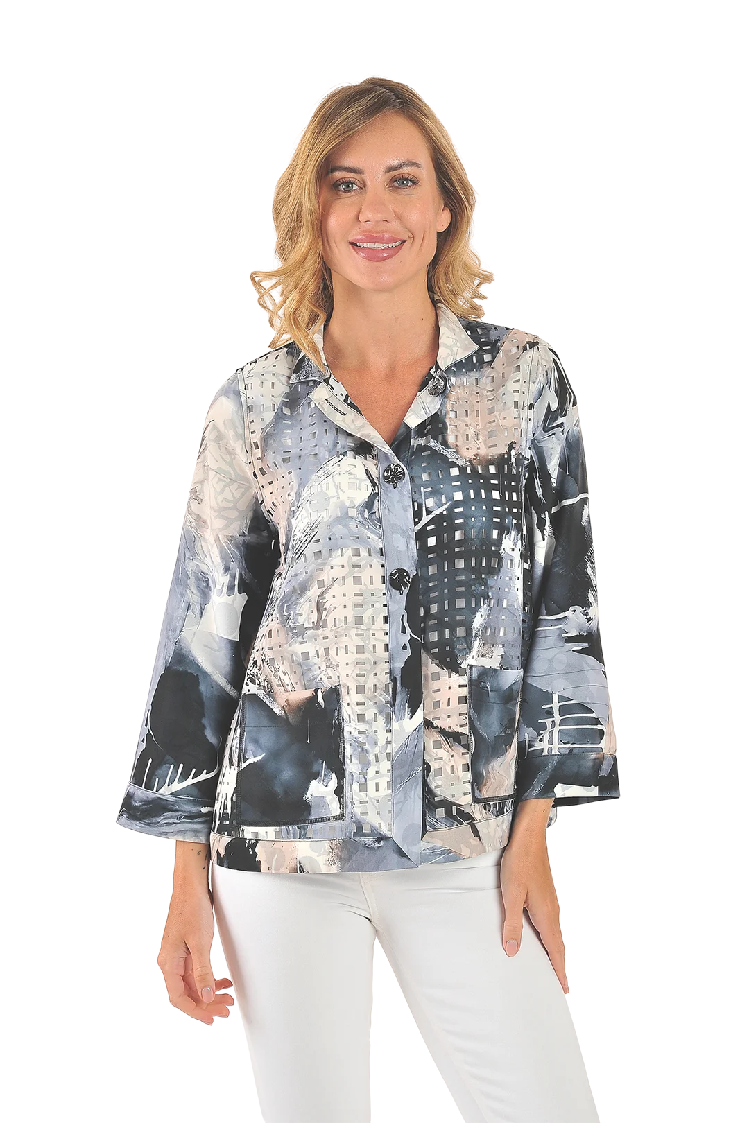 Charlotte Reversible Jacket Gray - Front View