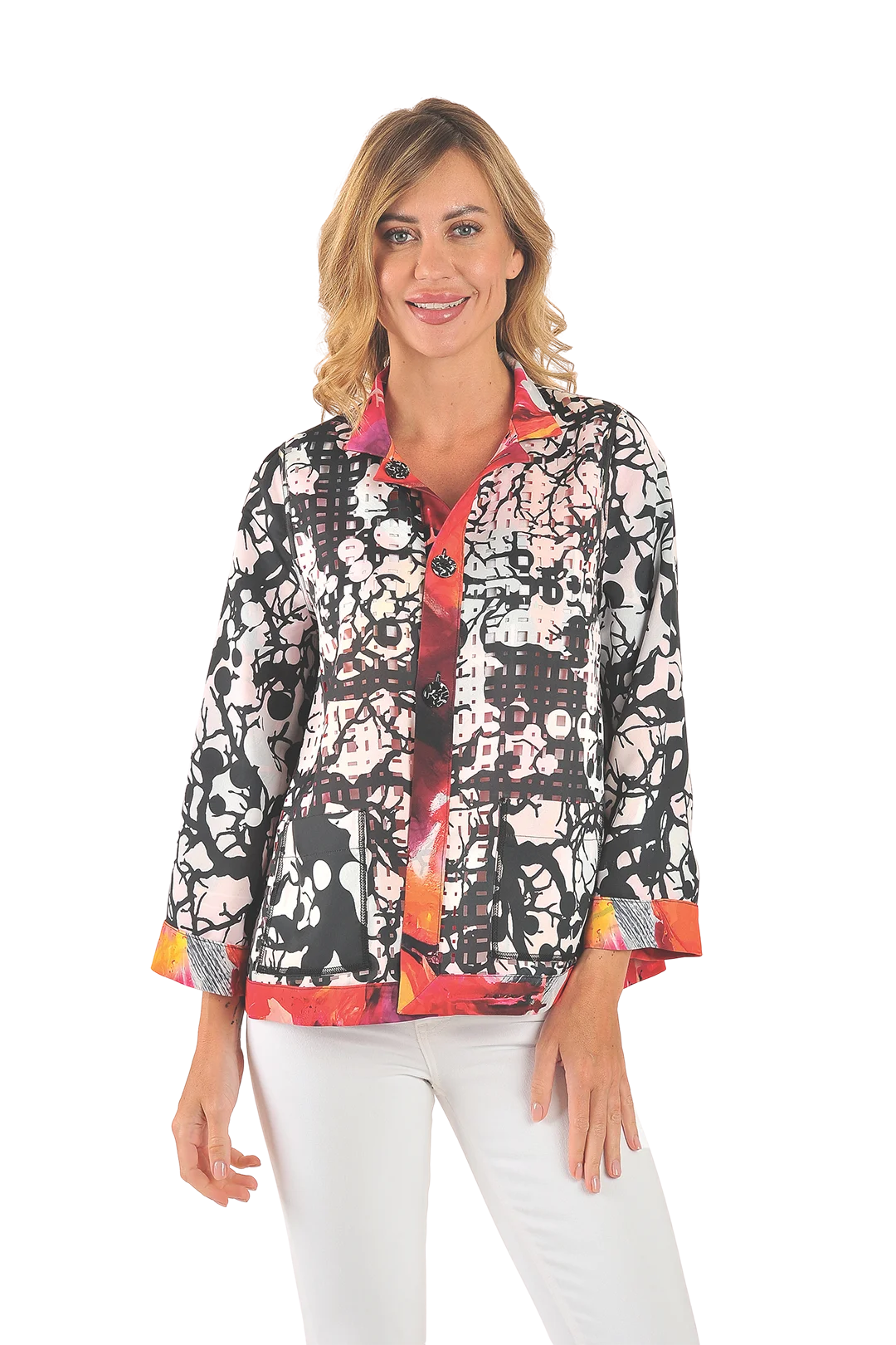 Charlotte Reversible Jacket Rose Red - Reverse View