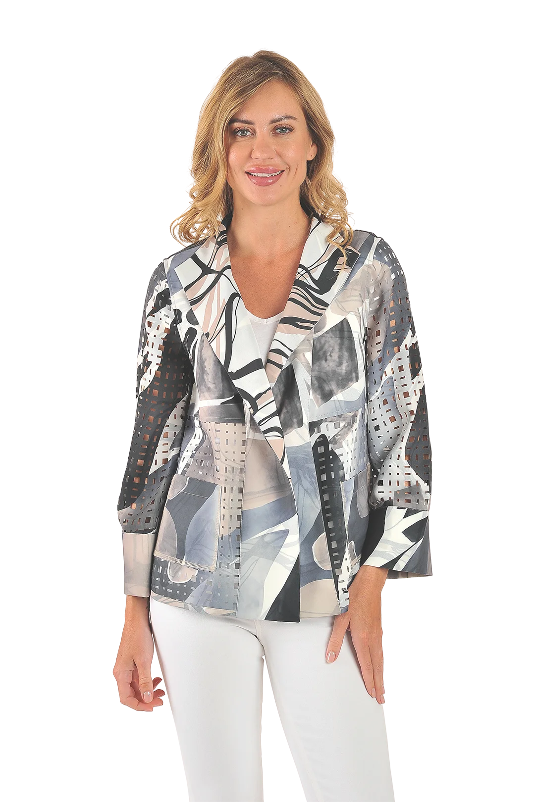 Vanessa Reversible Blazer Gray - Front View