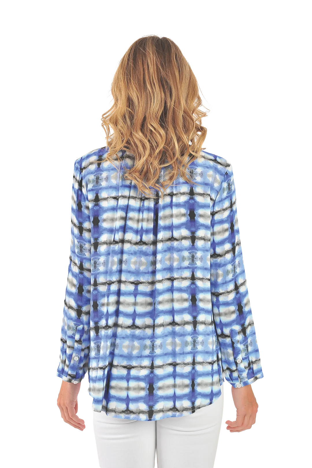 Victoria Printed Blouse Blue - Back View