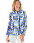 Victoria Printed Blouse Blue - Front View