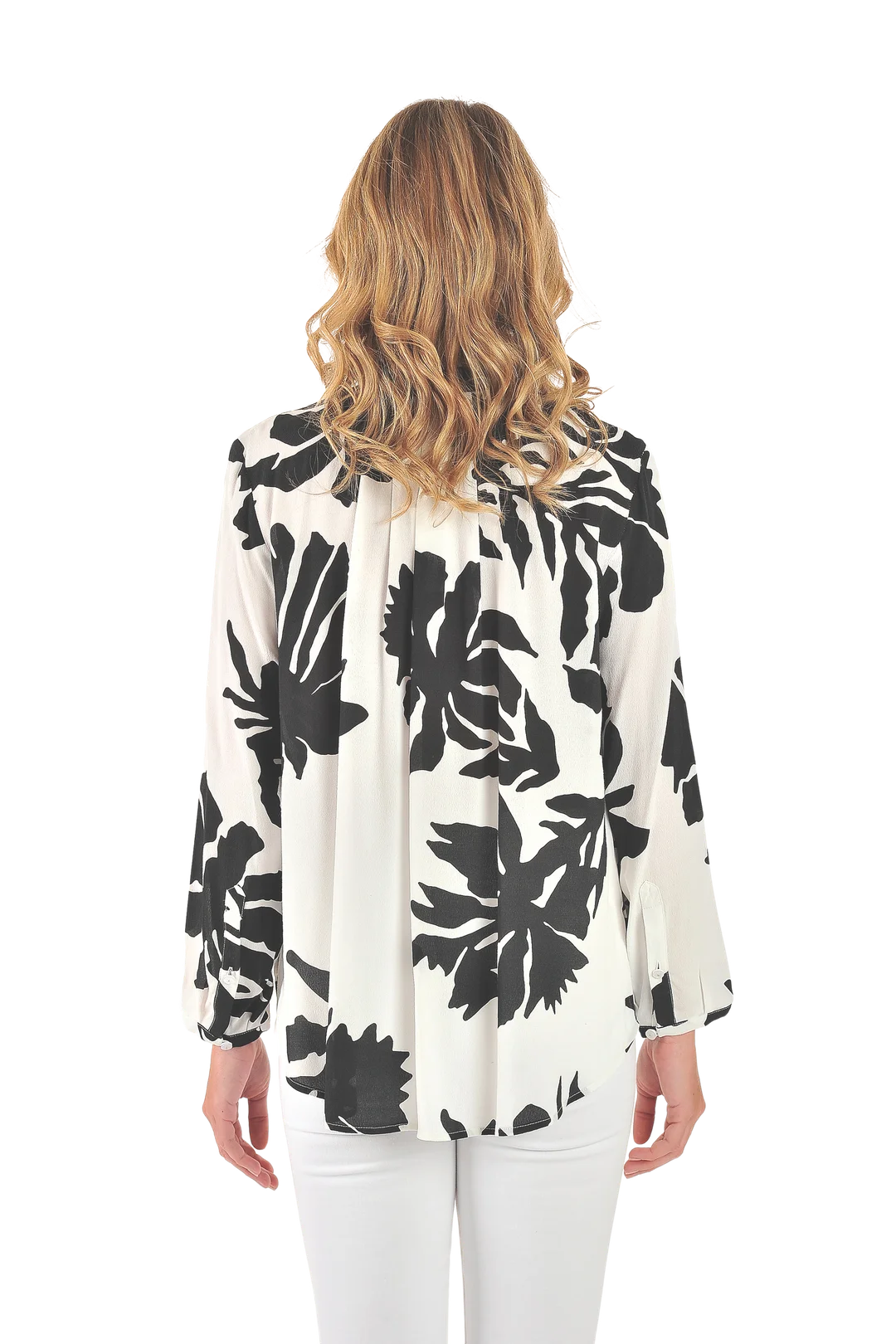 Victoria Printed Blouse Black - Back View