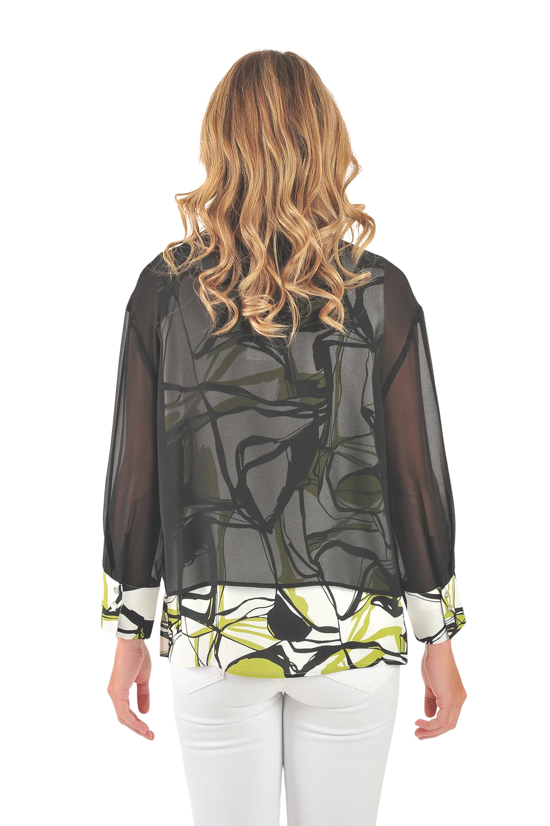 Taylor Layered Blouse Apple Green - Back View
