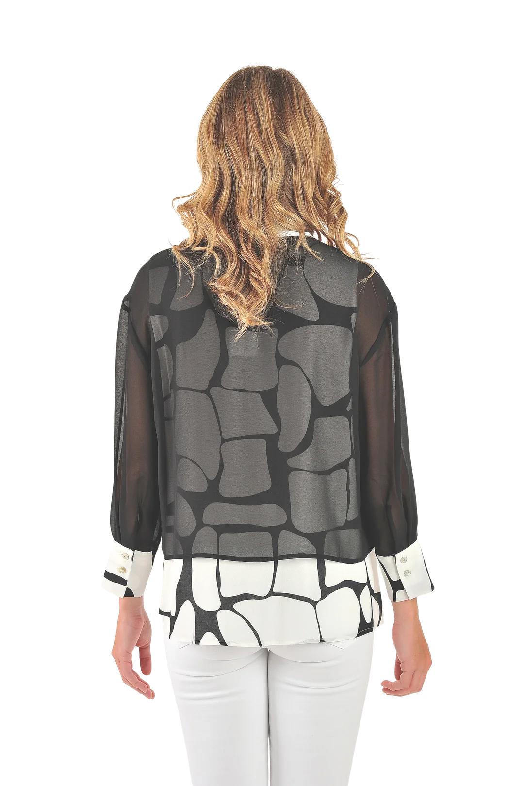 Taylor Layered Blouse Black - Back View