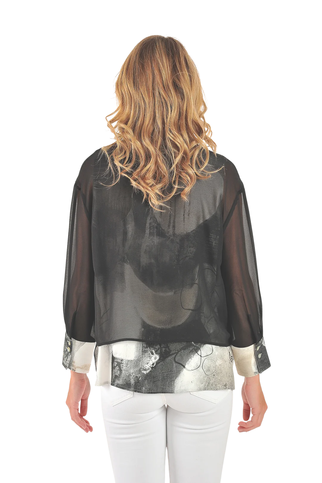 Taylor Layered Blouse Gray - Back View