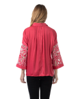 Kyla Eyelet Blouse Rose Red - Back View