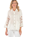 Kyla Eyelet Blouse White - Front View